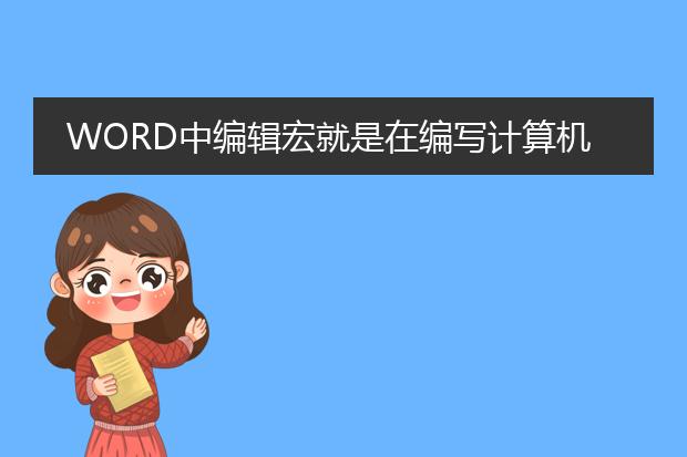 word中编辑宏就是在编写计算机语言吗?