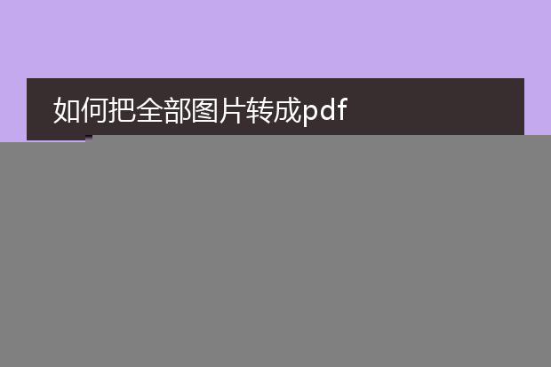 如何把全部图片转成pdf